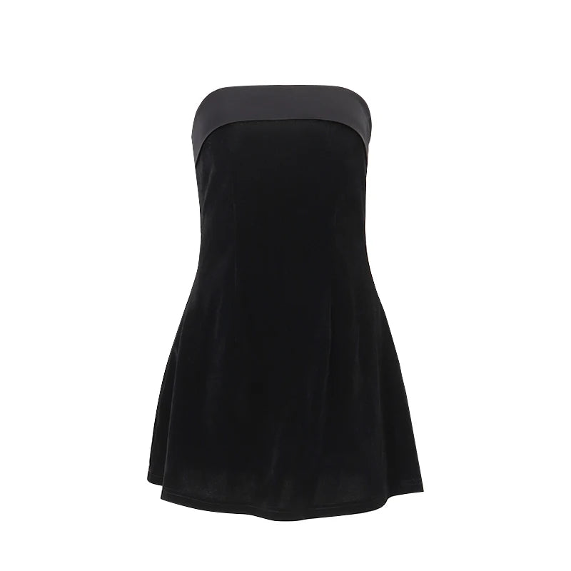 Slash-neck Mini Vestido - Verão