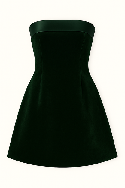 Slash-neck Mini Vestido - Verão
