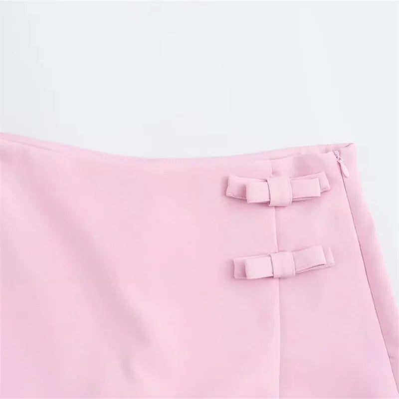 TRAF Pink White Mini Saia - Verão