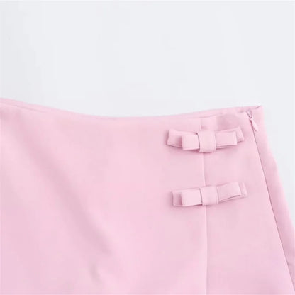 TRAF Pink White Mini Saia - Verão