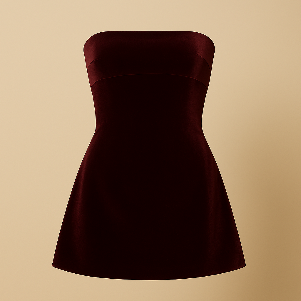 Slash-neck Mini Vestido - Verão