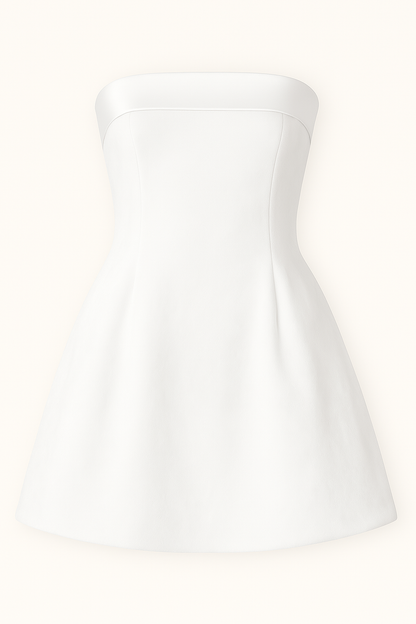 Slash-neck Mini Vestido - Verão